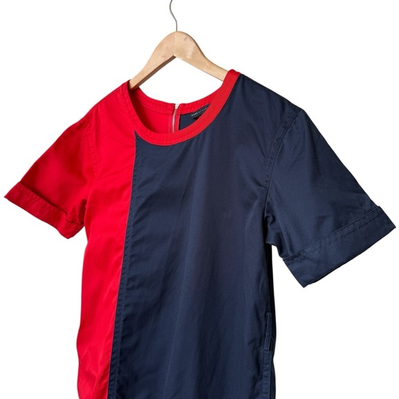 Marc by Marc Jacobs Colorblock Shift Dress Knee Length Red & Navy Size S Casual - Picture 3 of 9